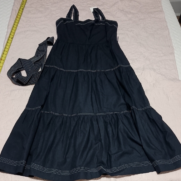 Caroline Constas Dresses & Skirts - Caroline Constas Sleeveless  Navy Sundress with Contrast Stitching NWT